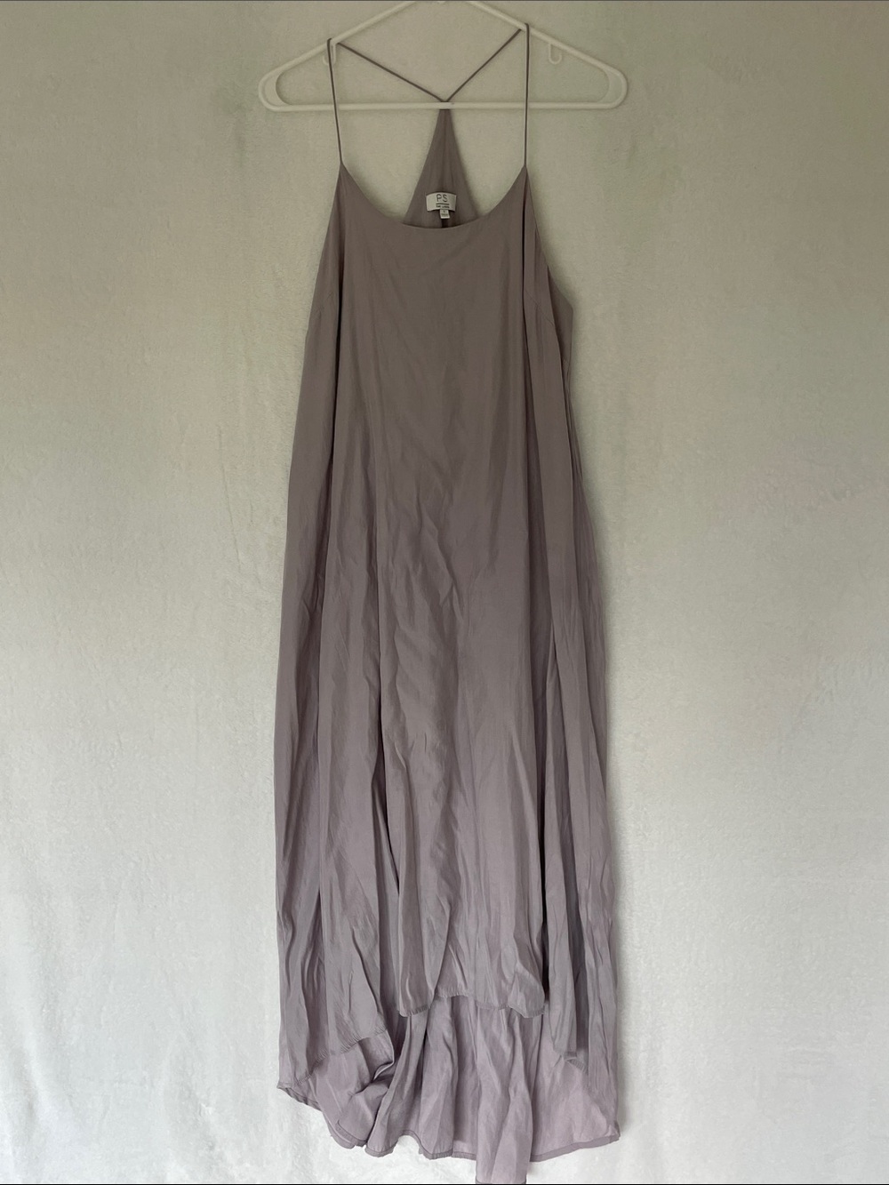 PS The Label Sz Small Flowy Mauve/Gray Assymetrical High Low Maxi Dress